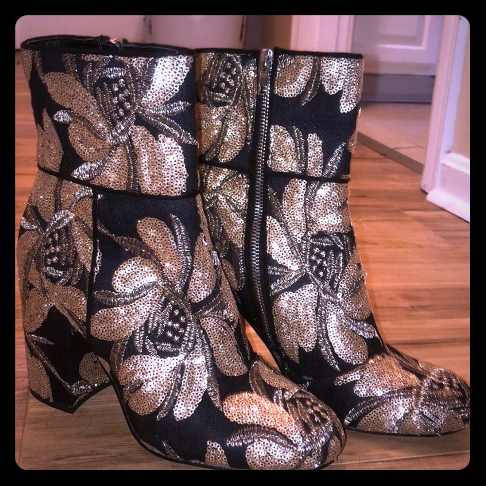 Steve Madden Gold Sequin Boots